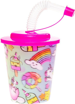 LG-Imports Beker met Deksel en Rietje Eenhoorn, 12st.