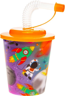 LG-Imports Beker met Deksel en Rietje Ruimte, 12st.