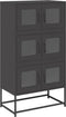 vidaXL - Hoge - kast - 68x39x123 - cm - staal - zwart