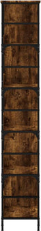 vidaXL - Boekenrek - 78,5x33x188,5 - cm - bewerkt - hout - gerookt - eikenkleurig