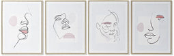 Schilderij DKD Home Decor Gezicht Scandinavisch 45 x 2,5 x 60 cm (4 Stuks)