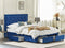 LIEVIN - Tweepersoonsbed - Marineblauw - 160 x 200 cm - Fluweel