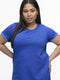 ONLY CARMAKOMA CARKAYLEE - Dames Jurk - Katoen met korte mouwen - Strong Blue - M-46/48