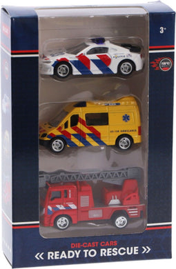 Rapid Whee Die-Cast Hulpdienstvoertuigen 3-Delig