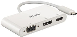 D-Link DUB-V310 - 3-in-1 USB-C naar HDMI/VGA/DisplayPort-adapter - Wit