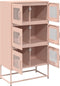 vidaXL - Hoge - kast - 68x39x123 - cm - staal - roze
