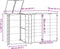 vidaXL - Containerberging - voor - 3 - containers - 207x79x117 - cm - staal - zwart
