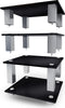 NorStone SQUARE - Audio meubel - 4 lagen 19mm gehard glas - Zwart en Aluminium
