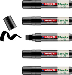 edding 52 EcoLine - lakmarker - brede beitelpunt 4-15 mm - zwart (5 stuks)