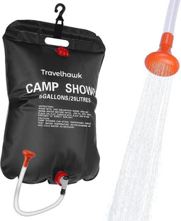 Travelhawk Campingdouche - 20 Liter - Draagbaar en Opvouwbaar - Zwart