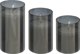 Atmosphera LED kaarsen met flikkerend effect - Set van 3 stuks - Zwart