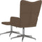 vidaXL Relaxstoel met voetenbank stof bruin