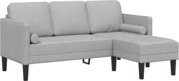 vidaXL - 3-Zits - L-vormige - Sofa - in - Cloud - Grijs - - - 160 - cm - - - Stof