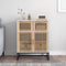 vidaXL - Dressoir - 60x30x75 - cm - bewerkt - hout - wit