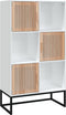 vidaXL - Hoge - kast - 70x35x125 - cm - bewerkt - hout - wit