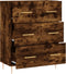 vidaXL - Dressoir - 69,5x34x90 - cm - bewerkt - hout - gerookt - eikenkleurig