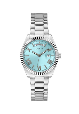Guess Luna - Polshorloge - Kalender - Zilver
