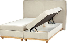 DYNASTY - Boxspringbed - Lichtbeige - 160 x 200 cm - Polyester