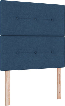 vidaXL - Hoofdbord - met - Knopen - - - Gestoffeerd - Blauw - 90 - cm
