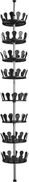 tectake® Schoenencarrousel - Draaibaar schoenenrek voor 96 schoenen - Klemmechanisme vloer-plafond - Hoogte max. 300cm