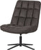 WOOOD Dirkje Draaifauteuil - Leerlook - Zwart - 101x70x85