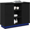 vidaXL - Dressoir - met - LED - Zwart - Eiken - 90x32x75 - cm - Gelaagd - Hout