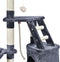 Purlov Kattenboom 118cm Grijs - Veilig en Stijlvol met Muurbevestiging