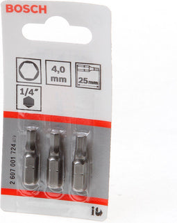 Bosch 2 607 001 724 - Bit extra-hard - Aandrijving ISO 1173 C6.3 - HEX 4, 25 mm