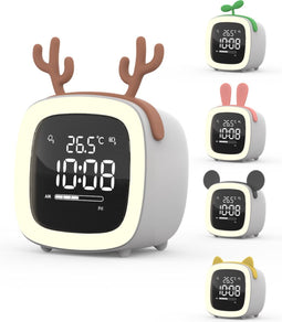 JustAnotherProduct AP18 - Oplaadbare digitale wekker - 4 alarmen met nachtlampje - Grijs