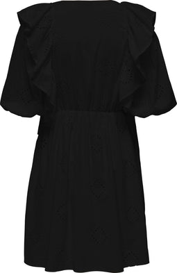 ONLY ONLIRMA SS DRESS WVN - Korte jurk - Borduurdetails en ruffles - V-hals - Maat L