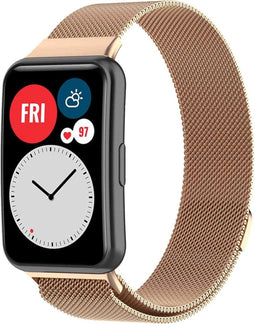 iMoshion Bandje Geschikt voor Huawei Watch Fit - iMoshion Milanees magnetische band met installatiehulp - Rosé Goud
