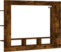vidaXL - Tv-meubel - 152x22x113 - cm - bewerkt - hout - gerookt - eikenkleurig