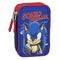 Driedubbele Pennenzak Sonic Blauw 12,5 x 6,5 x 19,5 cm