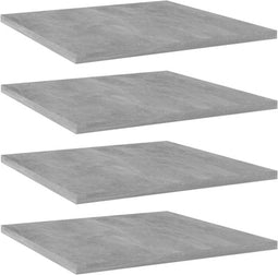 vidaXL - Wandschappen - 4 - st - 40x40x1,5 - cm - bewerkt - hout - betongrijs