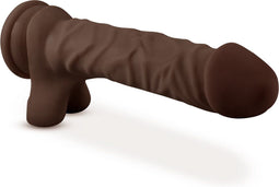 Blush Dildo Love Toy Dr. Skin Plus 9 Inch Posable Dildo With Balls Chocolate Bruin