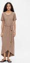 Object Objannie Nadia S/s Dress - Midi Jurk Dames - Bruin - Maat XS