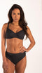 Beachlife Textured Leo Bikinitop met Beugel - Dames - Voor Grote Cupmaat - Grijs/Antraciet/Dierenprint