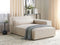 HELLNAR - Chaise longue - Beige - Linkszijdig - Fluweel