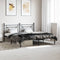 vidaXL - Bedframe - met - hoofdbord - metaal - zwart - 180x200 - cm
