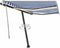 vidaXL - Luifel - handmatig - uittrekbaar - met - LED - 350x250 - cm - blauw - en - wit