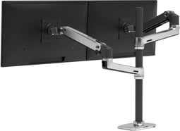 Ergotron LX Dual Stacking Arm - Bureaumount - Horizontaal draaibaar Verstelbare hoogte - Aluminium (2 stuks)