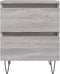 vidaXL - Nachtkastje - 40x35x50 - cm - bewerkt - hout - grijs - sonoma - eikenkleurig