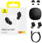 Baseus Bowie WM01 - Draadloze In-ear Oordopjes - Bluetooth 5.3 - Zwart