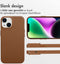Accezz MagSafe Leather Backcover iPhone 14 - Echt leer - Verhoogde randen - Bruin
