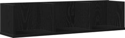 vidaXL - CD - Wandrek - Zwart - Eiken - 75x18x18 - cm - Behandeld - Hout