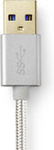 Nedis USB-Kabel - USB 3.2 Gen 1 - USB-A Male - USB-C Male - 15 W - 5 Gbps - Verguld - 1.00 m - Rond - Gevlochten / Nylon - Aluminium - Cover Window Box