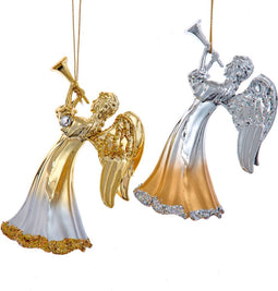 Ornament plastic goud-zilver engel l15cm II