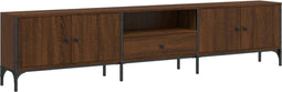 vidaXL - Tv-meubel - met - lade - 200x25x44 - cm - bewerkt - hout - bruin - eikenkleur