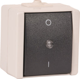 Kopp proAQA schakelaar met controlelamp - Opbouw - Spatwaterdicht