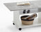 FMD - Salontafel - met - wieltjes - betongrijs - en - wit